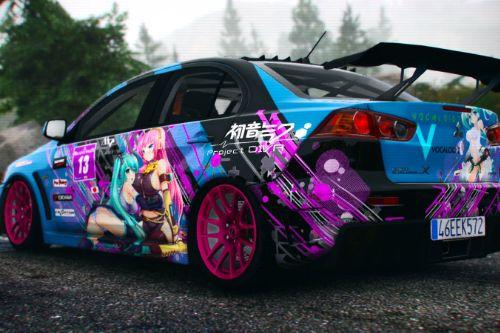 Miku x Luka Itasha for Mitsubishi Evolution X