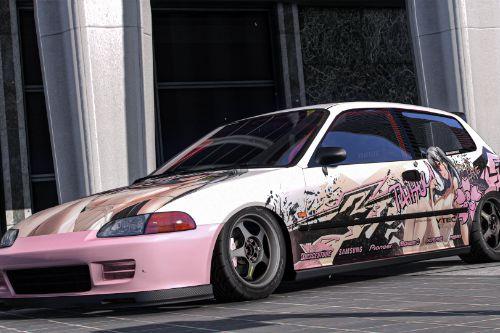 [Itasha] Honda Civic SIR (EG6) "Azur lane" Taihou paintjob