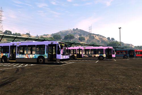 YRT Based LS Transit 2nd Generation Novabus LFS 2022-2023 Skin Pack[ 4K Lively / Addon / Replace / Honkai Impact 3+Genshin Impact]