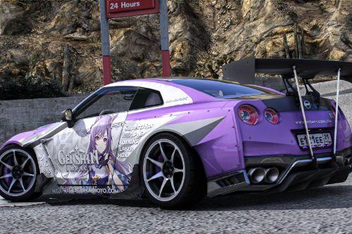 [Itasha] Nissan GTR "Genshin Impact" Keqing paintjob