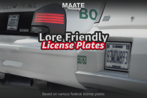 Addon U.S. Government Federal License Plates