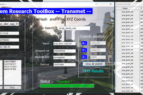 XtremToolBox -- Hash / DeHash / XYZ coords object